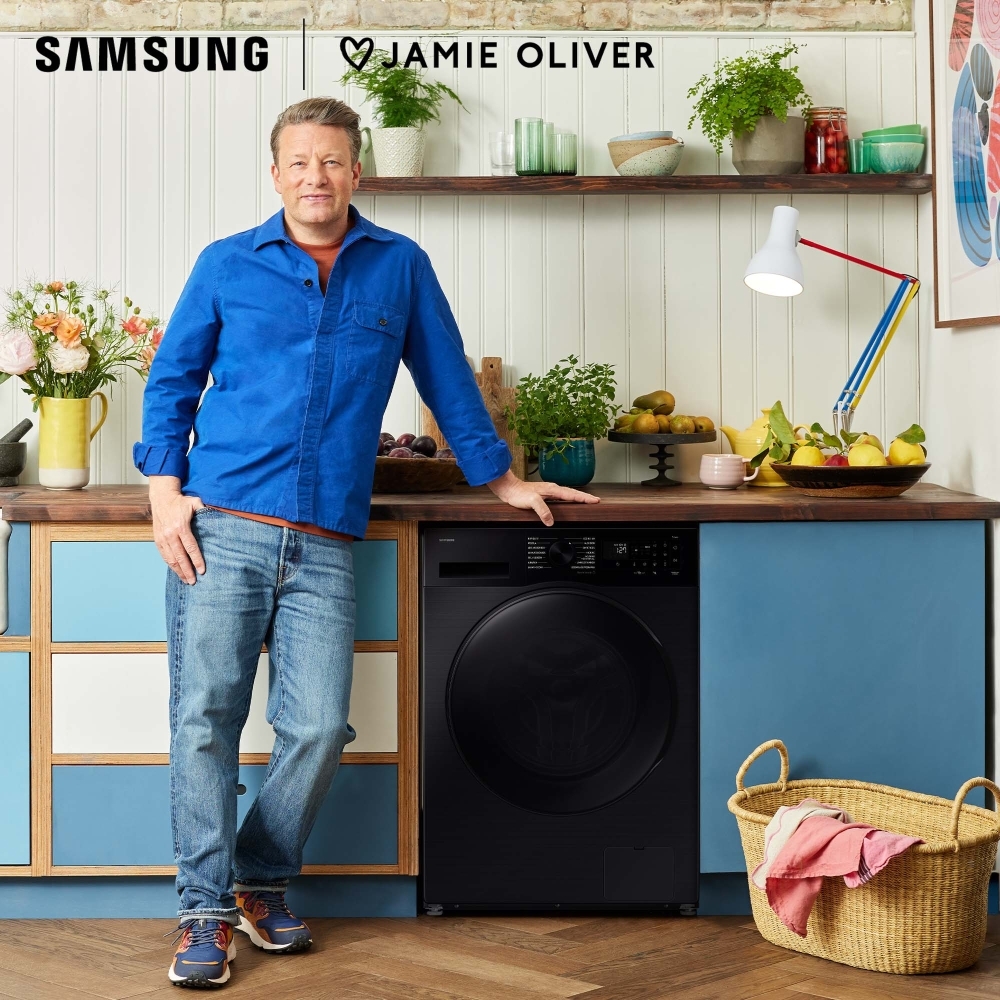 Samsung WD11DG5B15BBEU Series 5 AI Energy Washer Dryer, 11kg/6kg, 1400 Spin, Black, D Rated