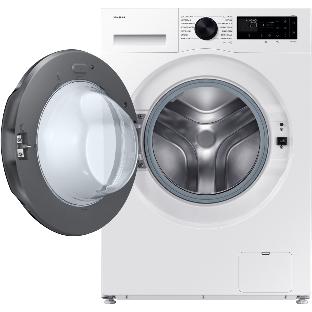 Samsung WD11DG5B15BEEU Series 5 AI Energy Washer Dryer, 11kg/6kg, 1400 Spin, White, D Rated