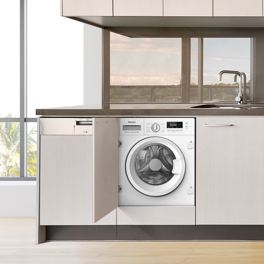 Hisense WD3M841BWI Integrated Washer Dryer, 8kg/6kg, 1400 Spin, White, B Rated