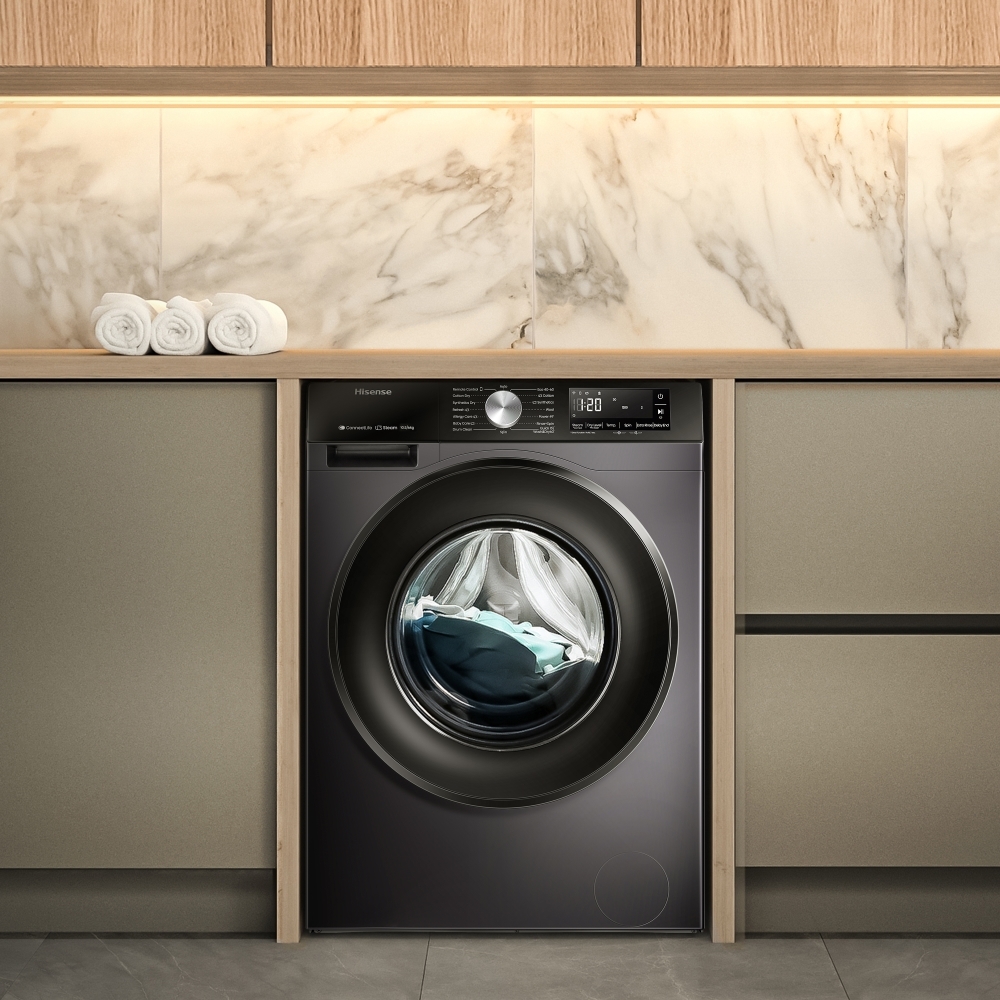Hisense WD3S1043BB3 Washer Dryer, 10.5kg/6kg, 1400 Spin, Black, D Rated
