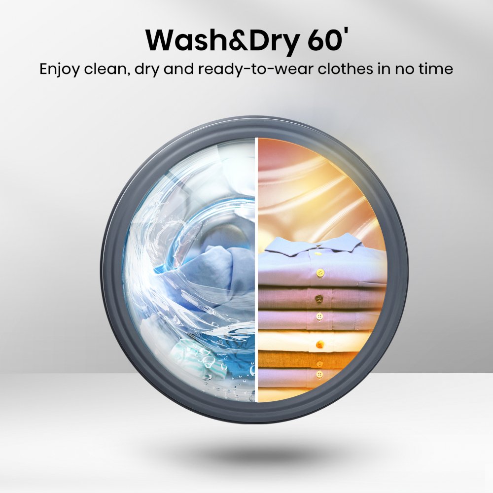 Hisense WD3S8043BW3 Washer Dryer, 8kg/5kg, 1400 Spin, White, D Rated
