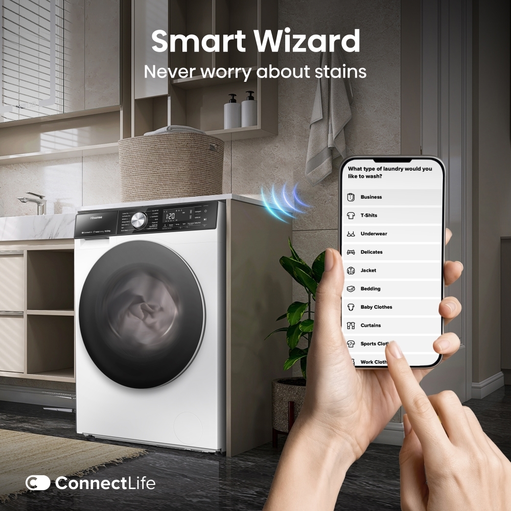 Hisense WD5S1045BW 5S Series Washer Dryer, 10kg/6kg, 1400 Spin, White, A Rated