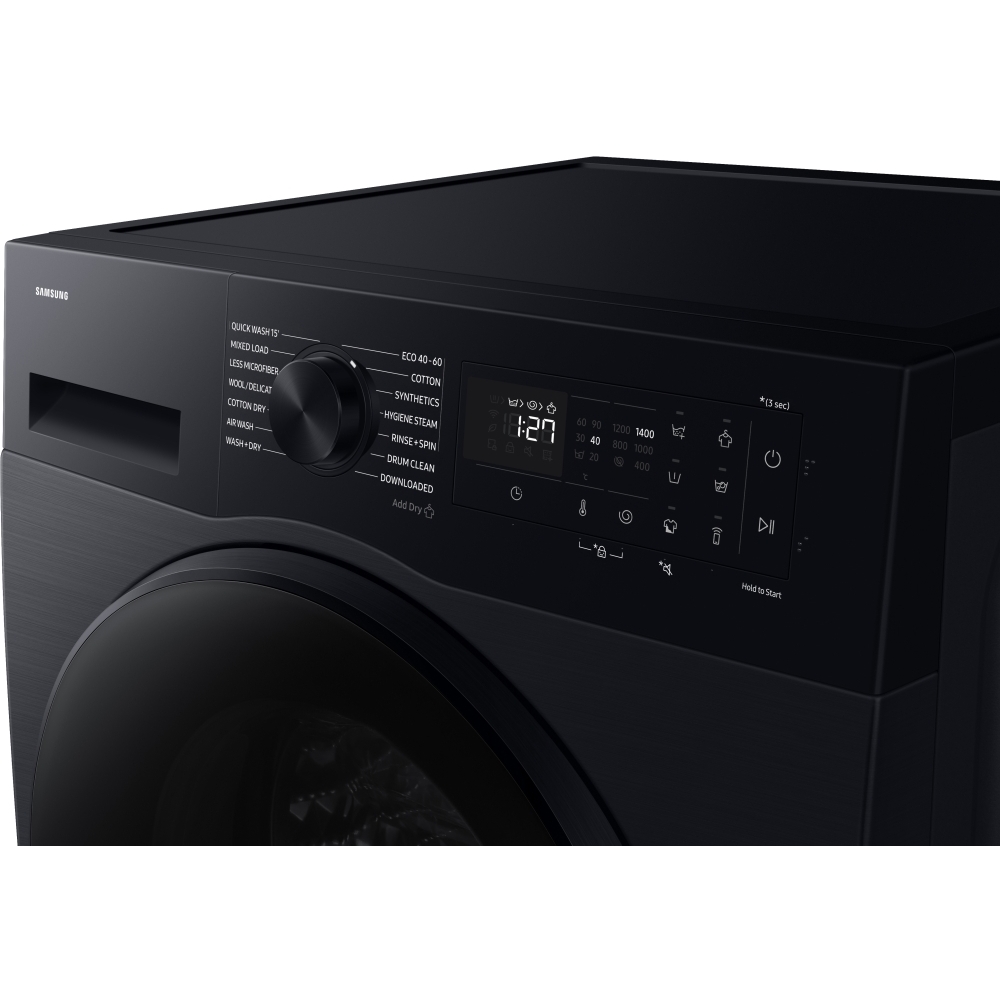 Samsung WD90DG5B15BBEU Washer Dryer, 9kg/6kg, 1400 Spin, Black, D Rated