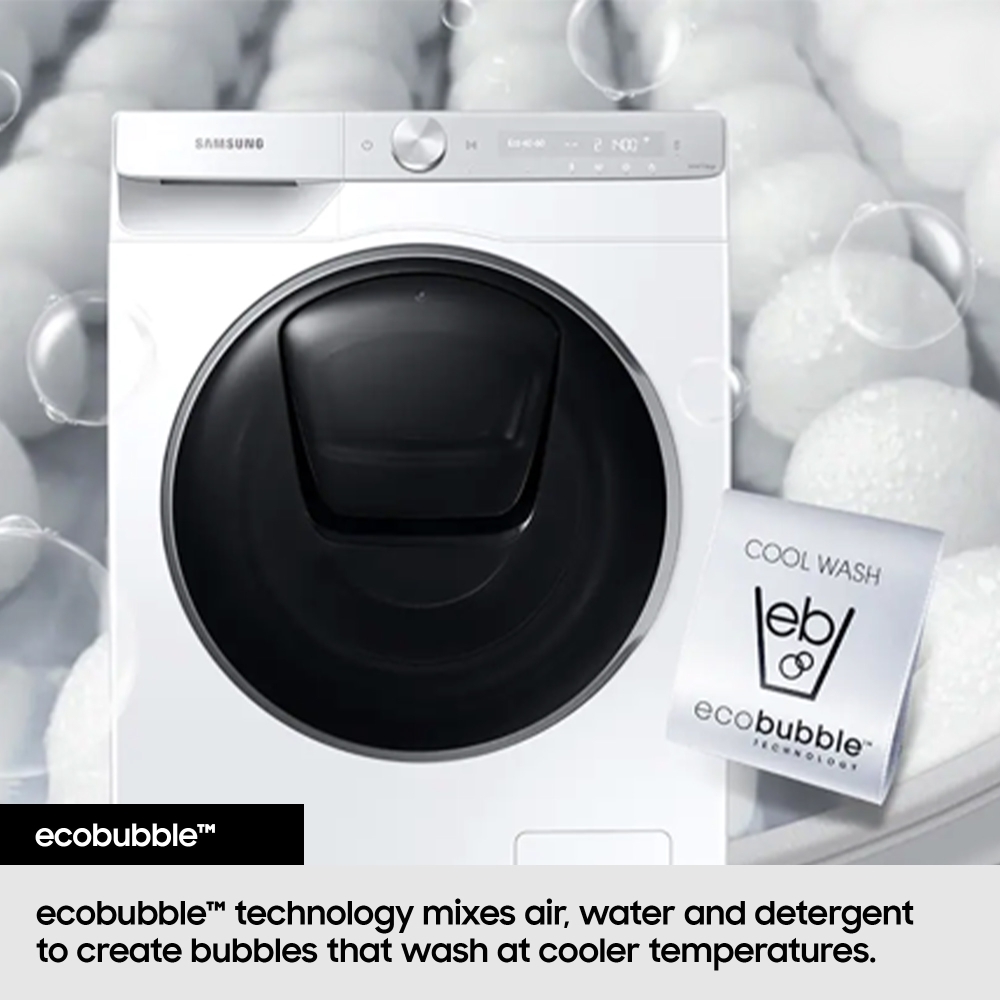 Samsung WD90DG5B15BBEU Washer Dryer, 9kg/6kg, 1400 Spin, Black, D Rated