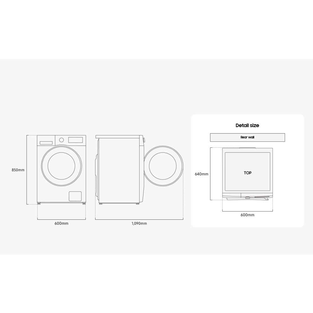 Samsung WD90DG5B15BEEU Series 5 Washer Dryer, 9kg/6kg, 1400 Spin, White, D Rated