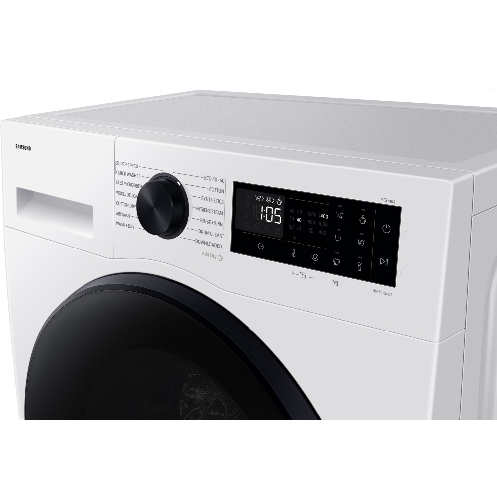 Samsung WD90DG5G34BEEU Series 5 Washer Dryer, 9kg/5kg, 1400 Spin, White, E Rated