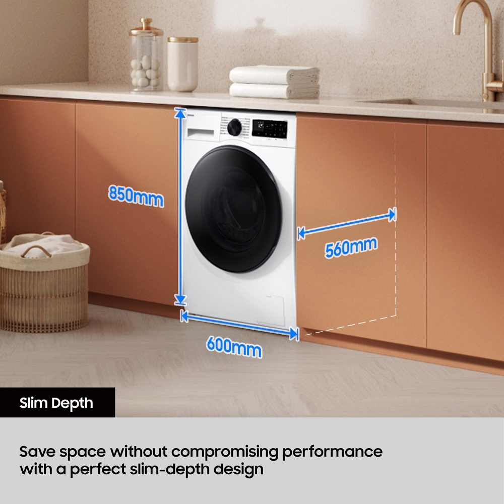 Samsung WD90DG5G34BEEU Series 5 Washer Dryer, 9kg/5kg, 1400 Spin, White, E Rated