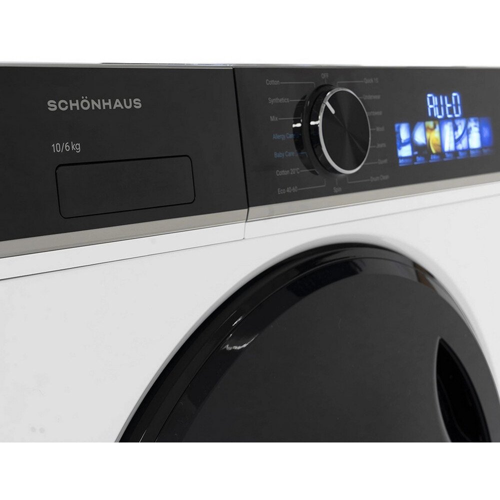 Schonhaus WDSF0110614AW Washer Dryer, 10kg/6kg, 1400 Spin, White, D Rated
