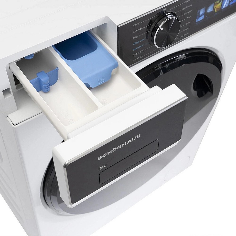 Schonhaus WDSF0110614AW Washer Dryer, 10kg/6kg, 1400 Spin, White, D Rated