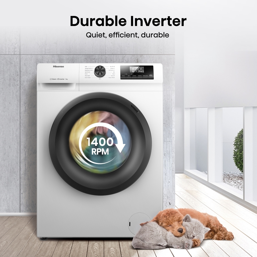 Hisense WF1Q7021BW Washing Machine, 7kg, 1200 Spin, White, A Rated