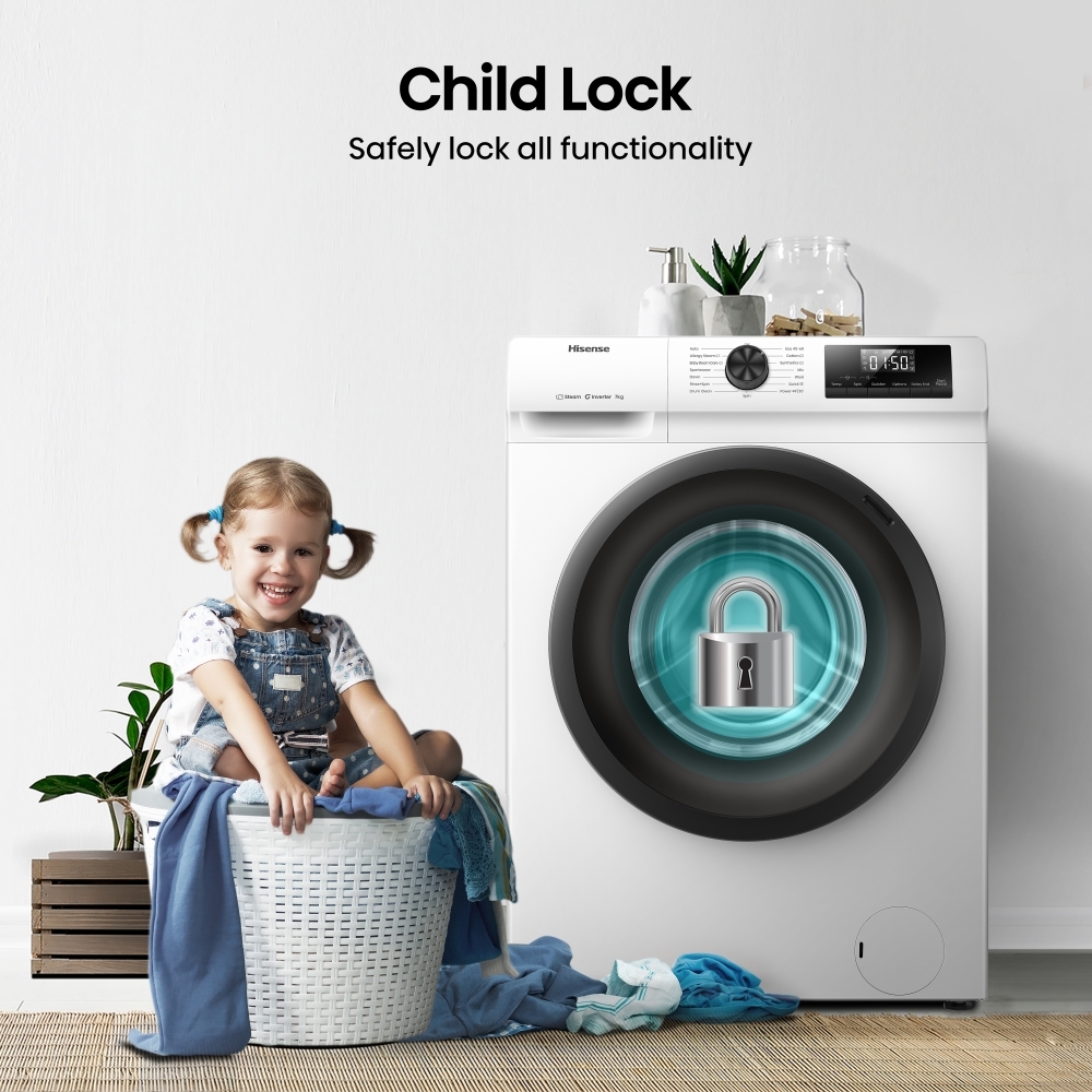 Hisense WF1Q7021BW Washing Machine, 7kg, 1200 Spin, White, A Rated