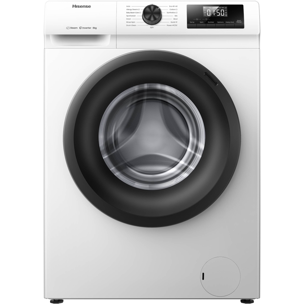 Hisense WF1Q8041BW Washing Machine, 8kg, 1400 Spin, White, A Rated