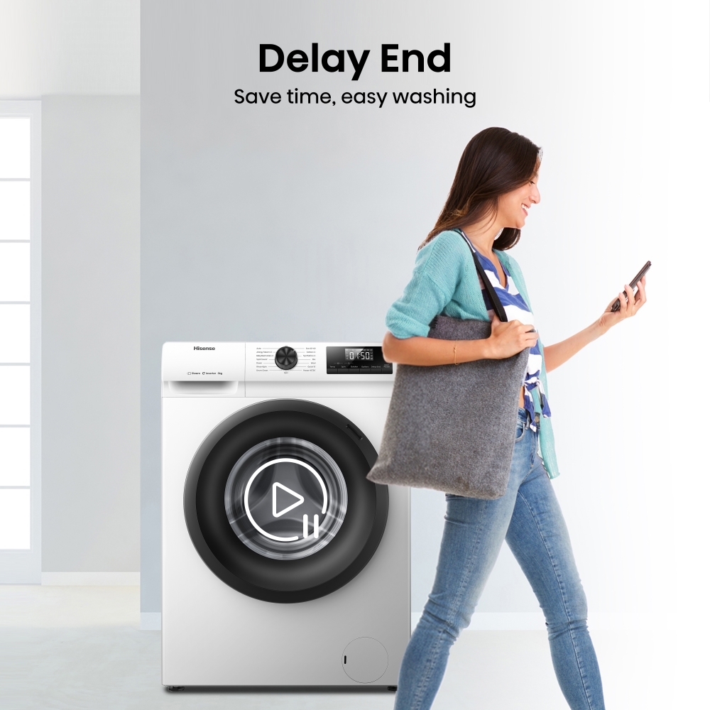 Hisense WF1Q8041BW Washing Machine, 8kg, 1400 Spin, White, A Rated