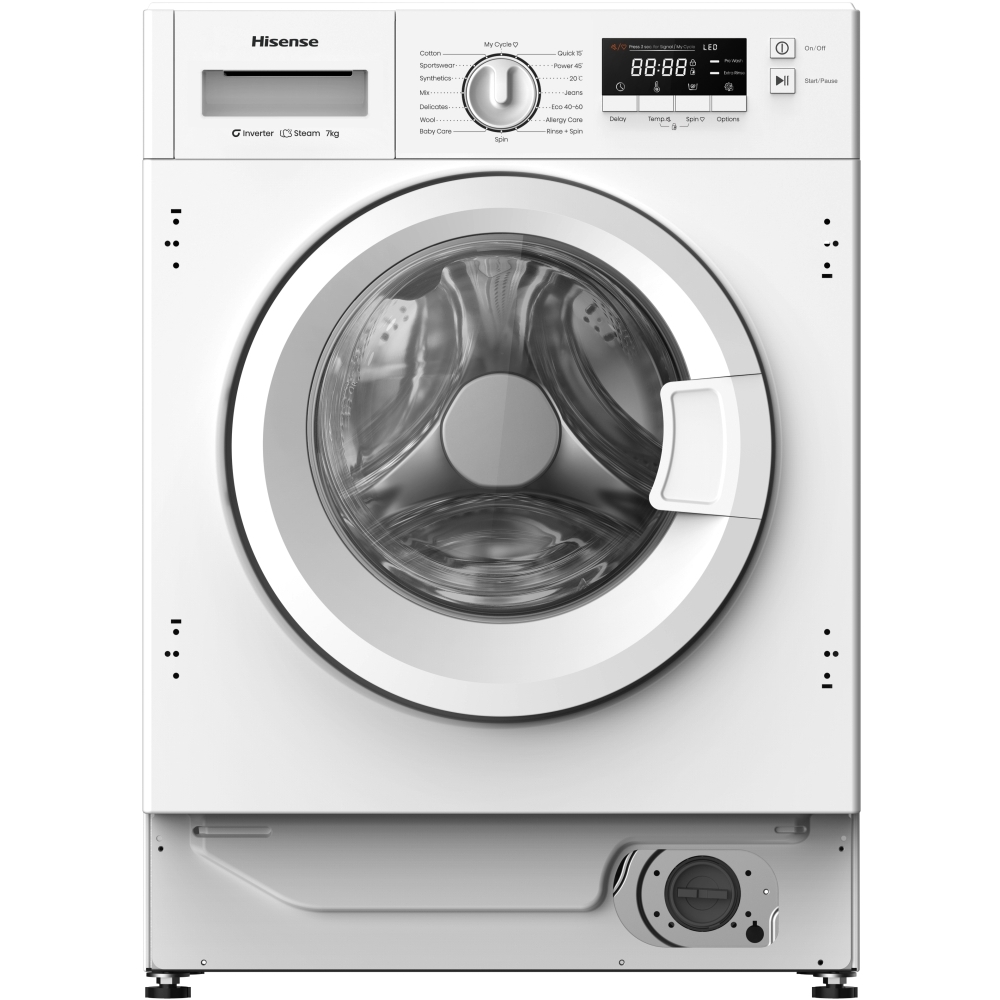 Hisense WF3M741BWI Integrated Washing Machine, 7kg, 1300 Spin