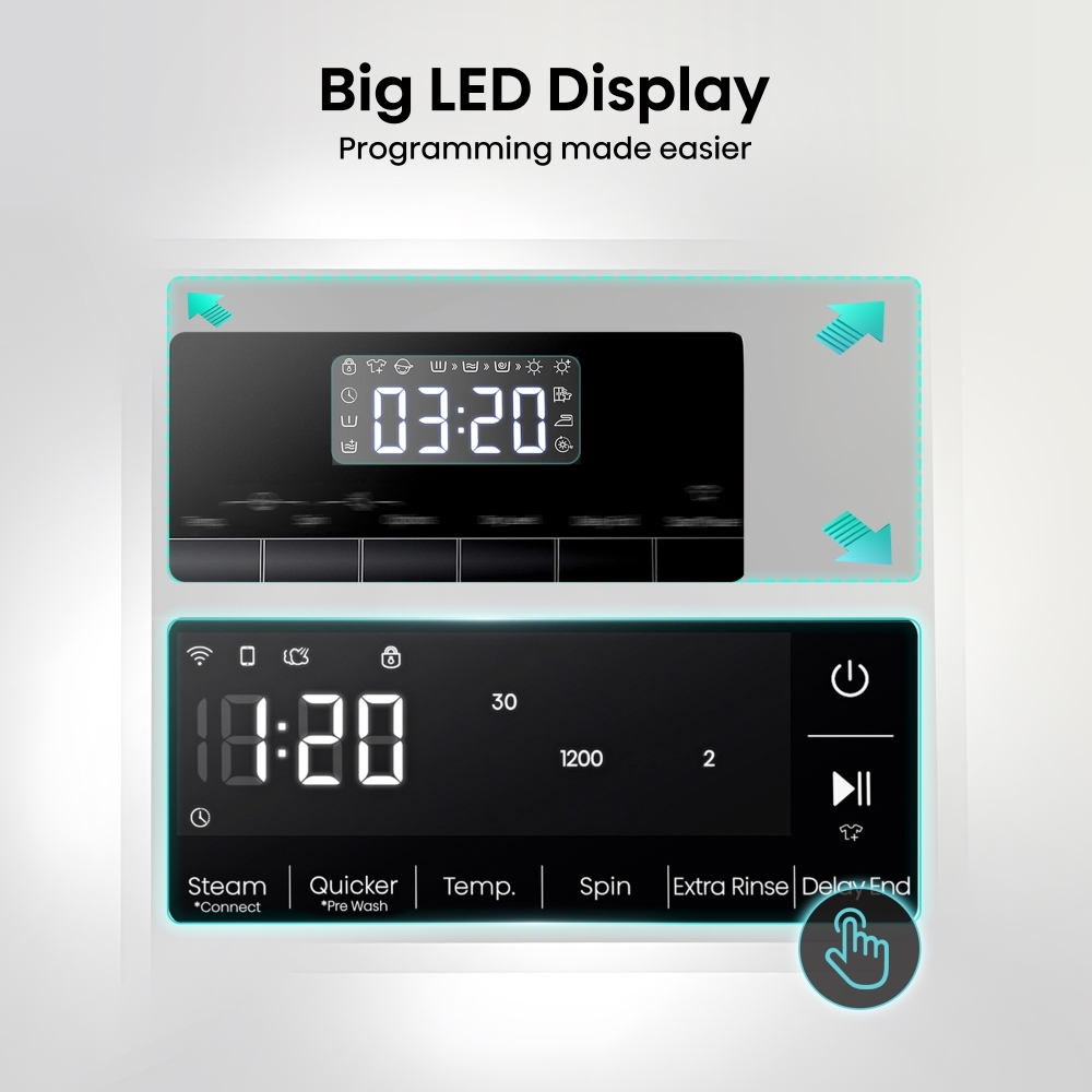 Hisense WF3S1243BB3 Washing Machine, 12kg, 1400 Spin, Black, A Rated