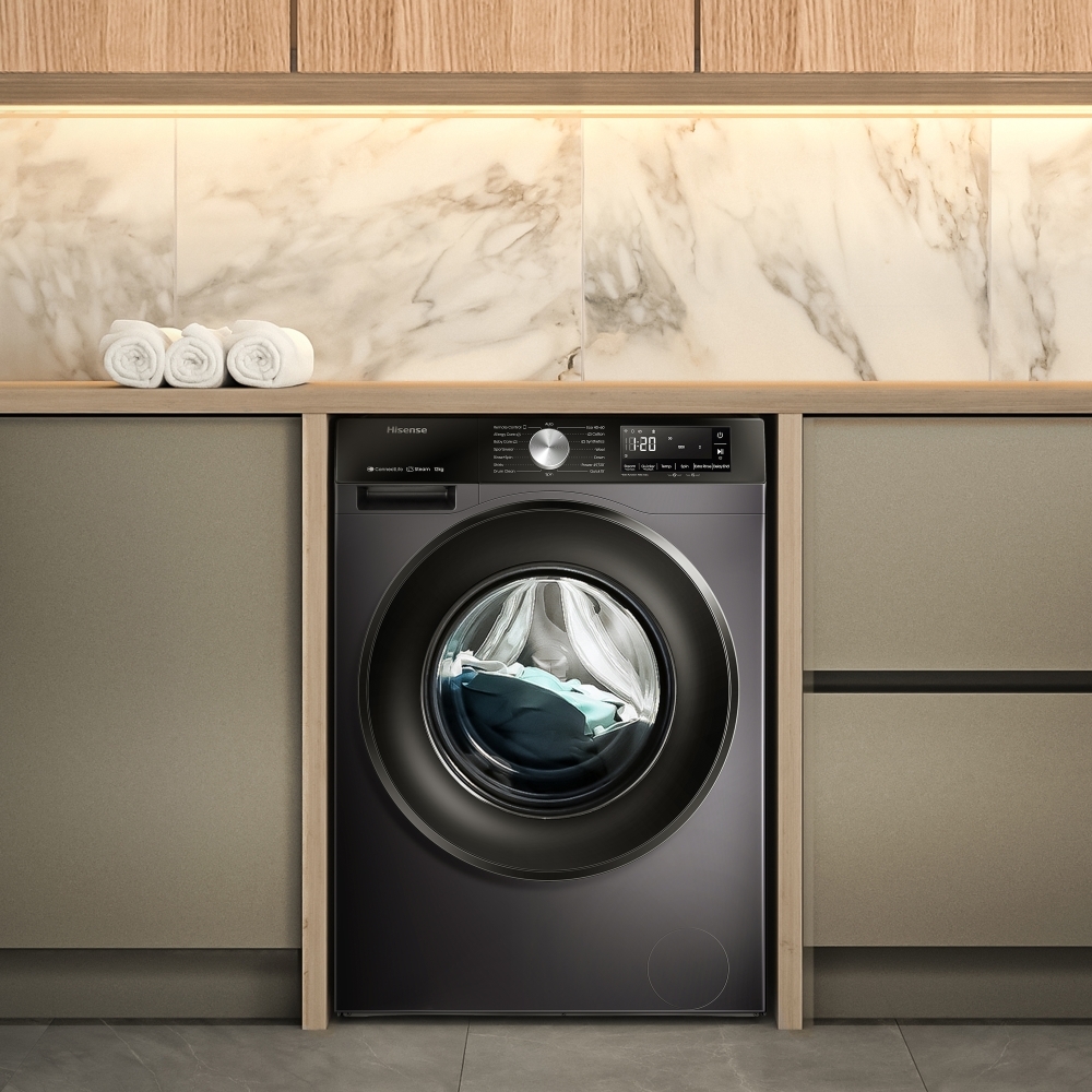Hisense WF3S1243BB3 Washing Machine, 12kg, 1400 Spin, Black, A Rated
