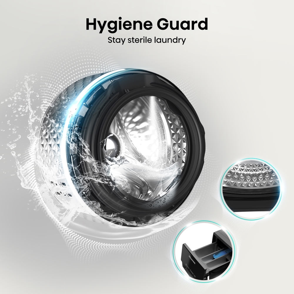 Hisense WF3S8043BB3 Washing Machine, 8kg, 1400 Spin, Black, A Rated
