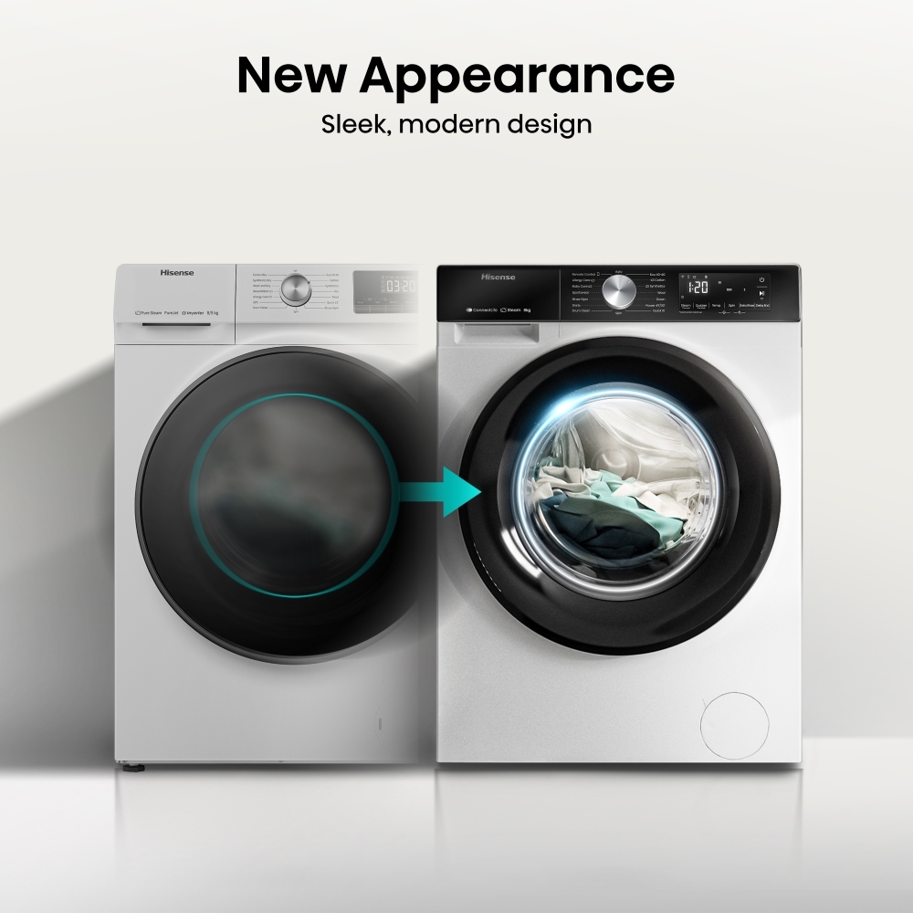 Hisense WF3S8043BW Washing Machine, 8kg, 1400 Spin, White, A Rated