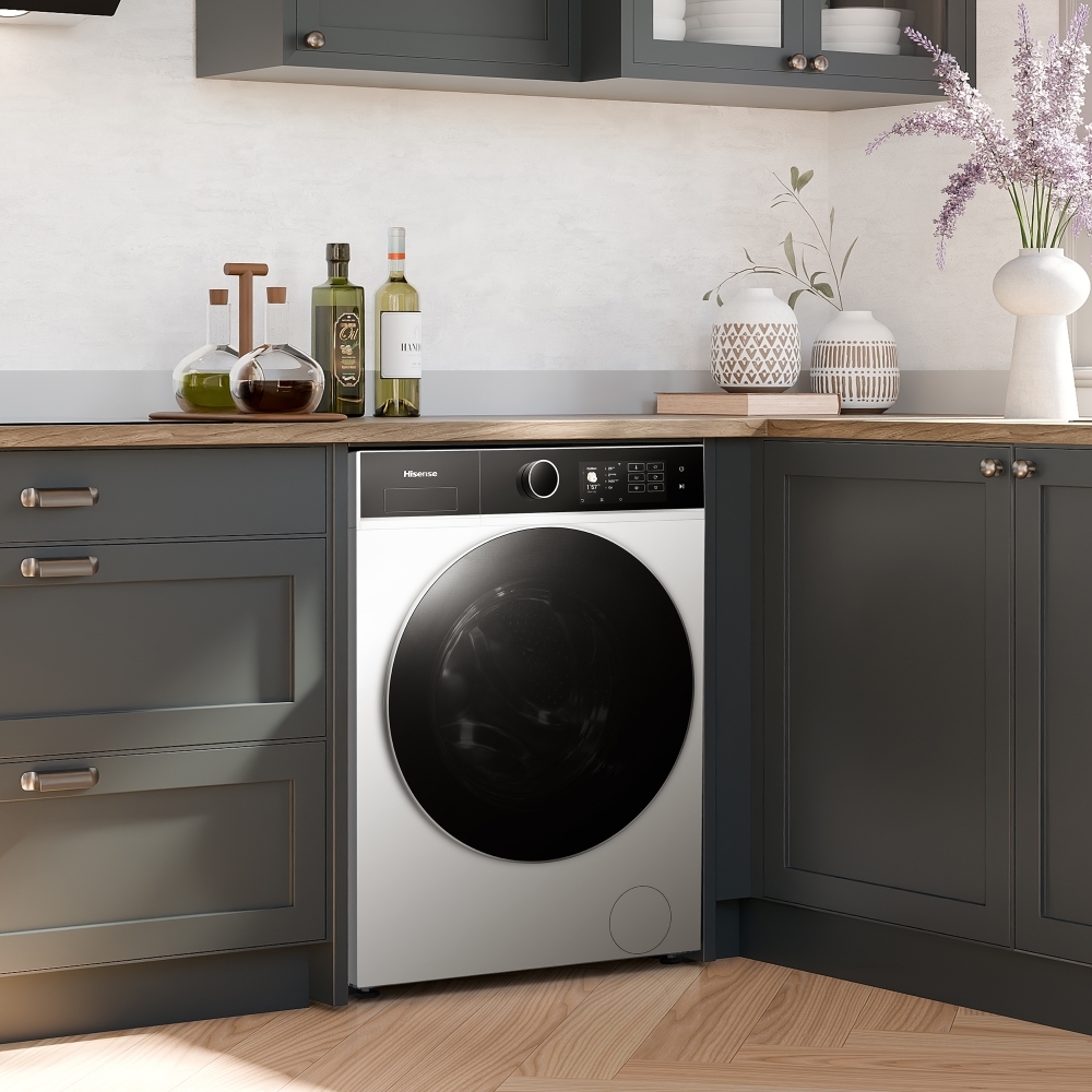 Hisense WF5I9043BWFS Washing Machine, 9kg, 1300 Spin, White, A Rated