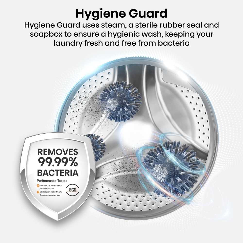 Hisense WF5I9043BWFS Washing Machine, 9kg, 1300 Spin, White, A Rated