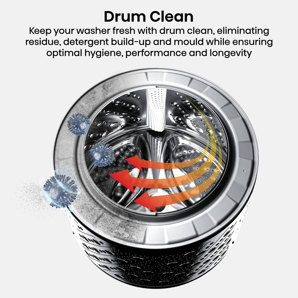 Hisense WF5I9043BWFS Washing Machine, 9kg, 1300 Spin, White, A Rated