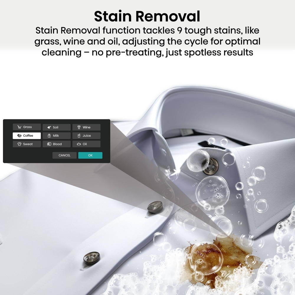 Hisense WF5I9043BWFS Washing Machine, 9kg, 1300 Spin, White, A Rated