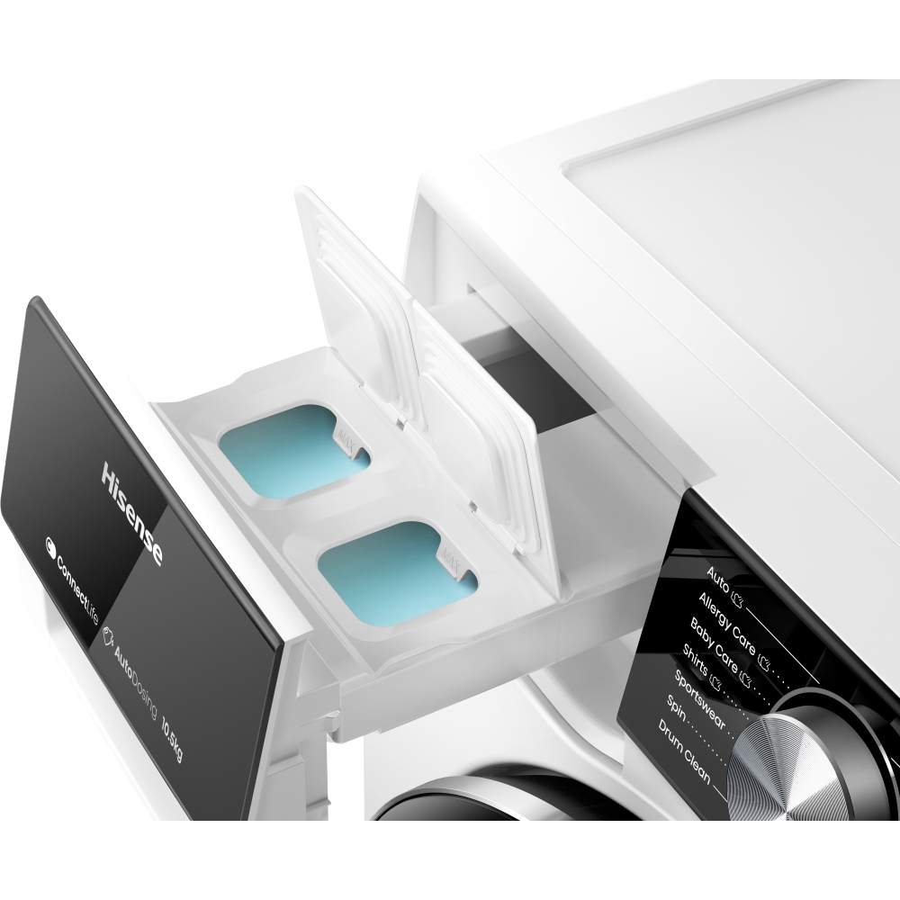 Hisense WF5S1045BW 5S Series Washing Machine, 10.5kg, 1400 Spin, White, A Rated