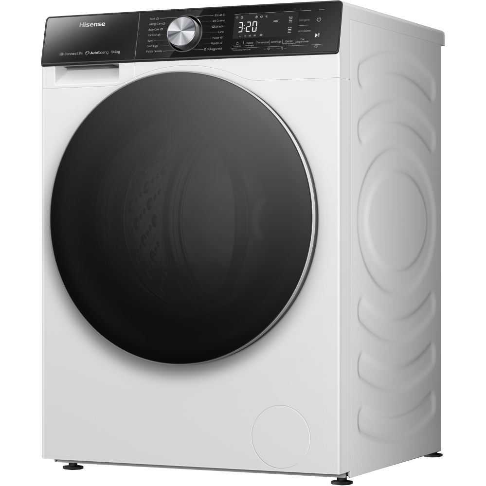 Hisense WF5S1045BW 5S Series Washing Machine, 10.5kg, 1400 Spin, White, A Rated
