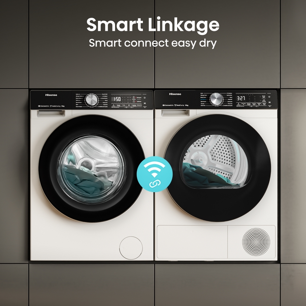 Hisense WF5S1045BW 5S Series Washing Machine, 10.5kg, 1400 Spin, White, A Rated