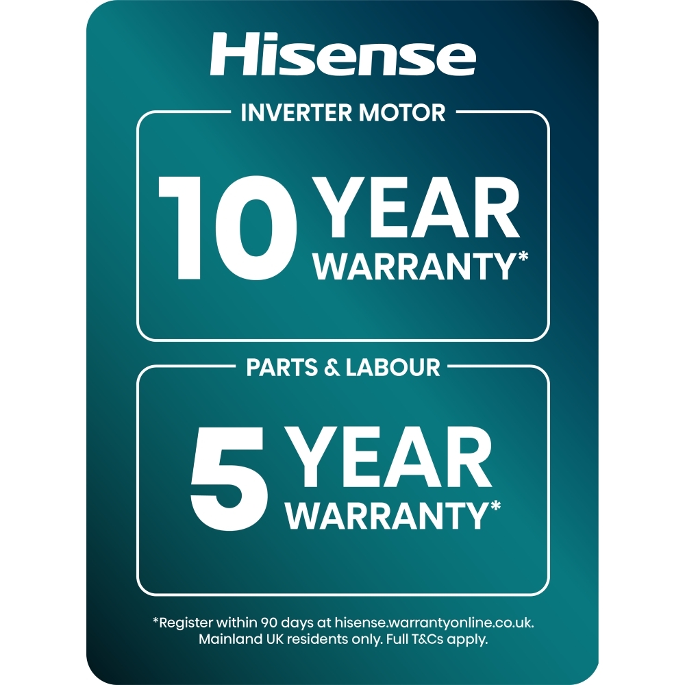 Hisense WF5S1045BW 5S Series Washing Machine, 10.5kg, 1400 Spin, White, A Rated