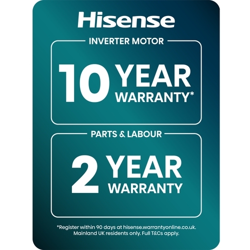 Hisense WF5S1245BB 5S Series Washing Machine, 12kg, 1400 Spin, Black, A Rated