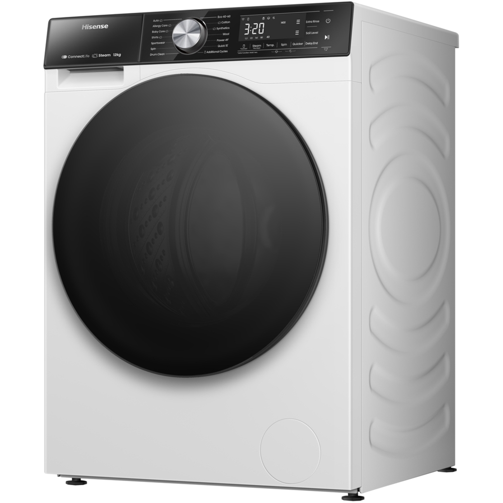 Hisense WF5S1245BW 5S Series Washing Machine, 12kg, 1400 Spin, White, A Rated