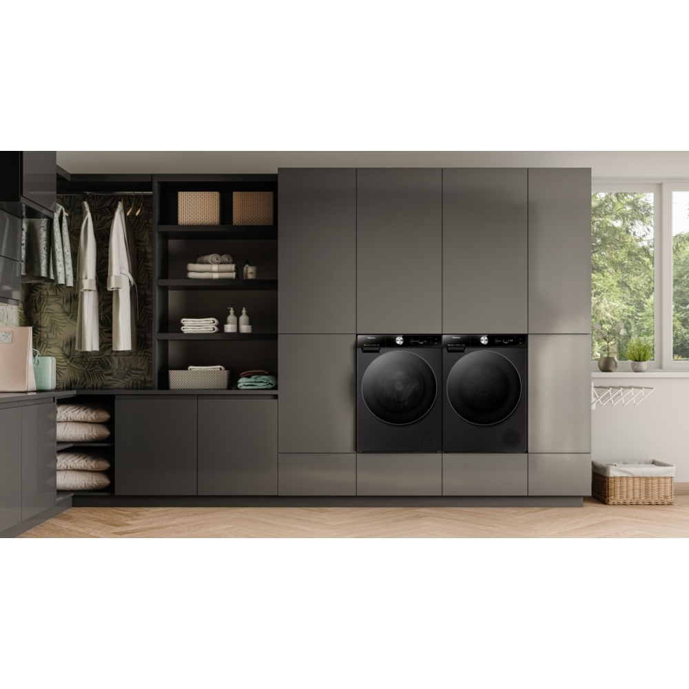 Hisense WF7S1247BB Washing Machine, 12kg, 1400 Spin, Black, A Rated