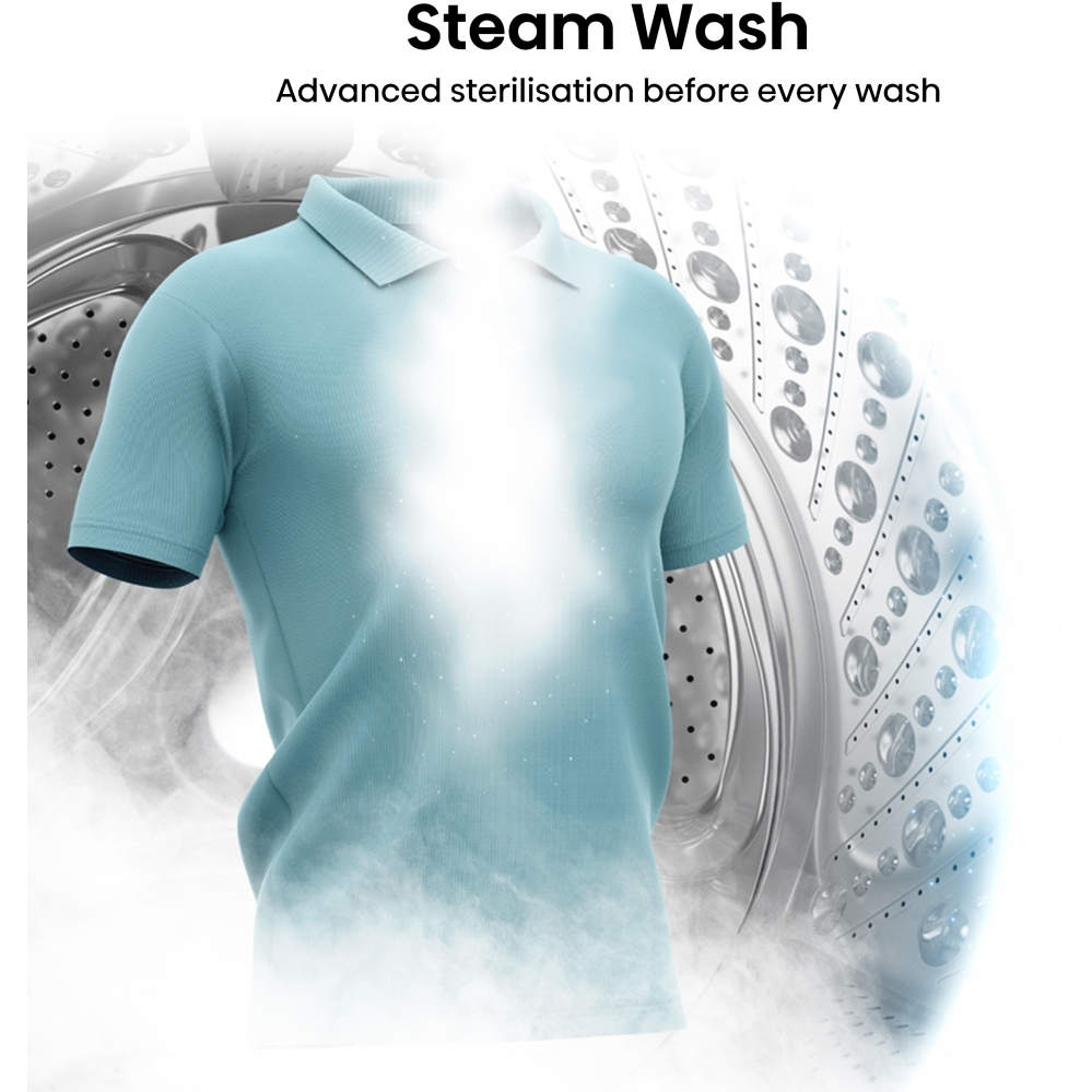 Hisense WF7S1247BB Washing Machine, 12kg, 1400 Spin, Black, A Rated