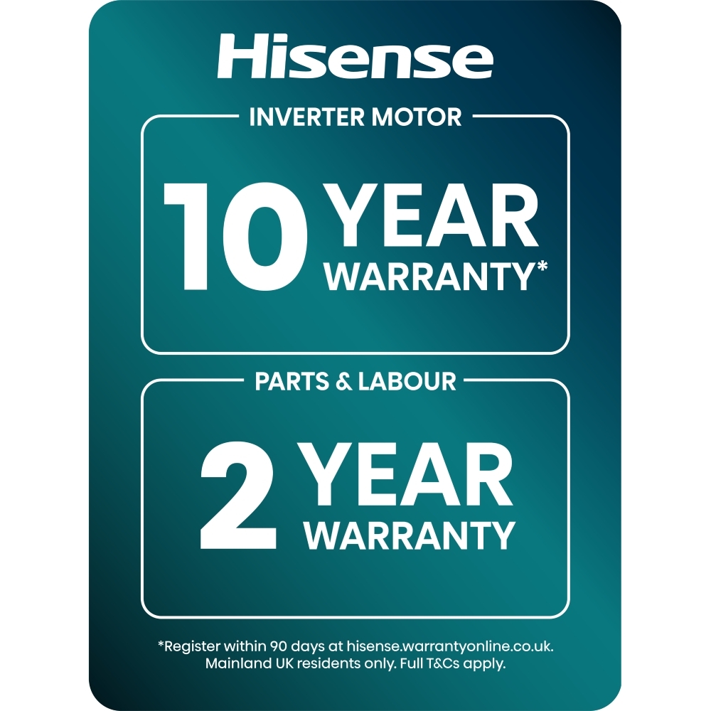 Hisense WF7S1247BB Washing Machine, 12kg, 1400 Spin, Black, A Rated