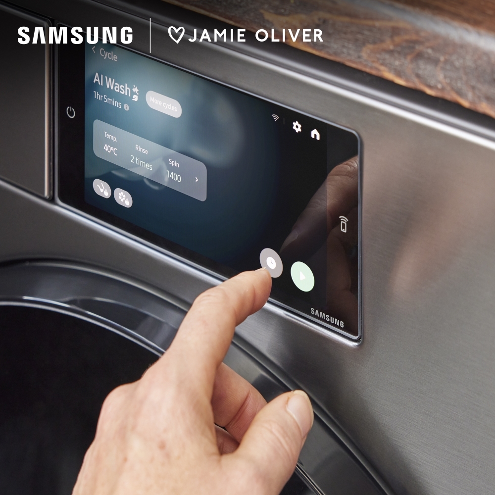 Samsung WF90F09C4SU1 Series 9 AI Home Washing Machine, 9kg, 1400 Spin, Grey, A Rated