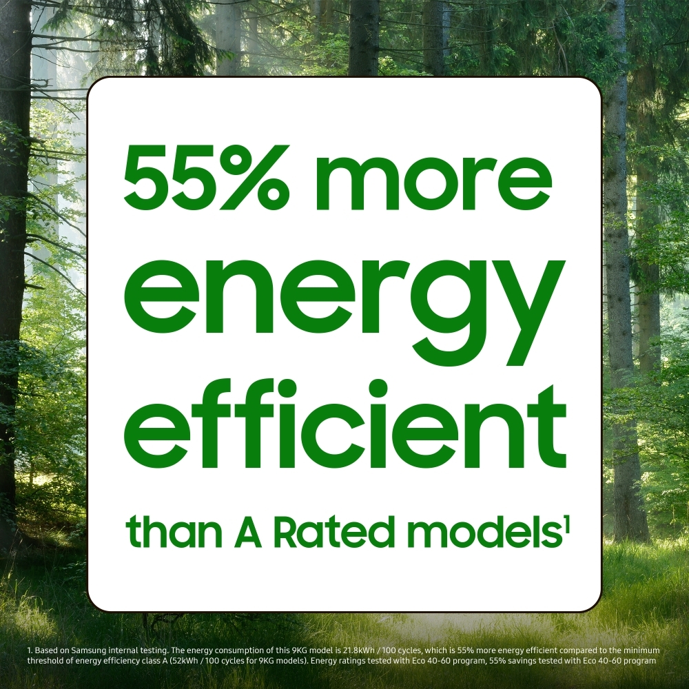 Samsung WF90F09C4SU1 Series 9 AI Home Washing Machine, 9kg, 1400 Spin, Grey, A Rated