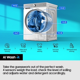 Samsung WF90H09C4ST1 Washing Machine, 9kg, 1400 Spin, Grey, A Rated