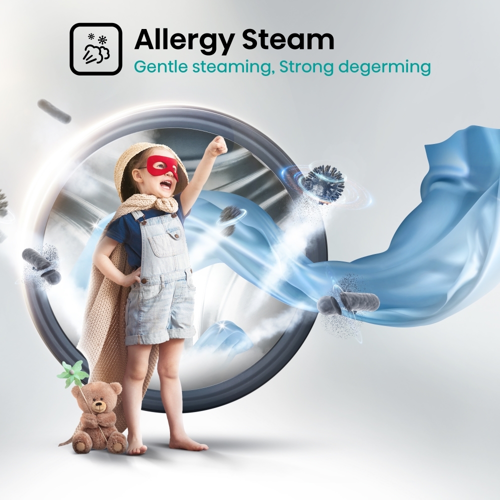 Hisense WFQA1214EVJM 3 Series Washing Machine, 12kg, 1400 Spin, White