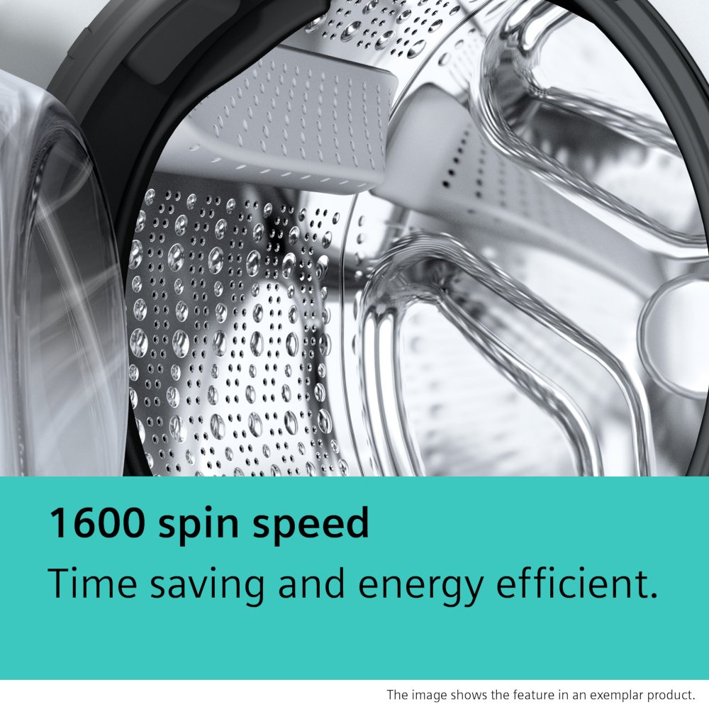 Siemens WG46H2AXGB iQ500 Washing Machine, 9kg, 1600 Spin, Silver, A Rated