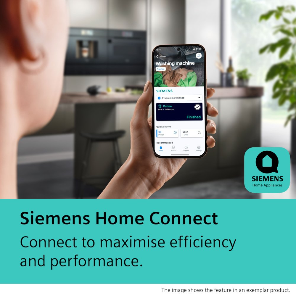 Siemens WG46H2AXGB iQ500 Washing Machine, 9kg, 1600 Spin, Silver, A Rated