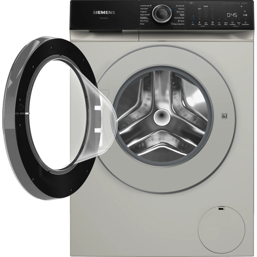 Siemens WG46H2AXGB iQ500 Washing Machine, 9kg, 1600 Spin, Silver, A Rated