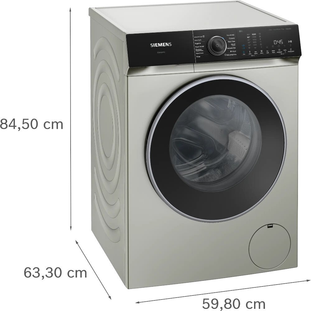 Siemens WG46H2AXGB iQ500 Washing Machine, 9kg, 1600 Spin, Silver, A Rated