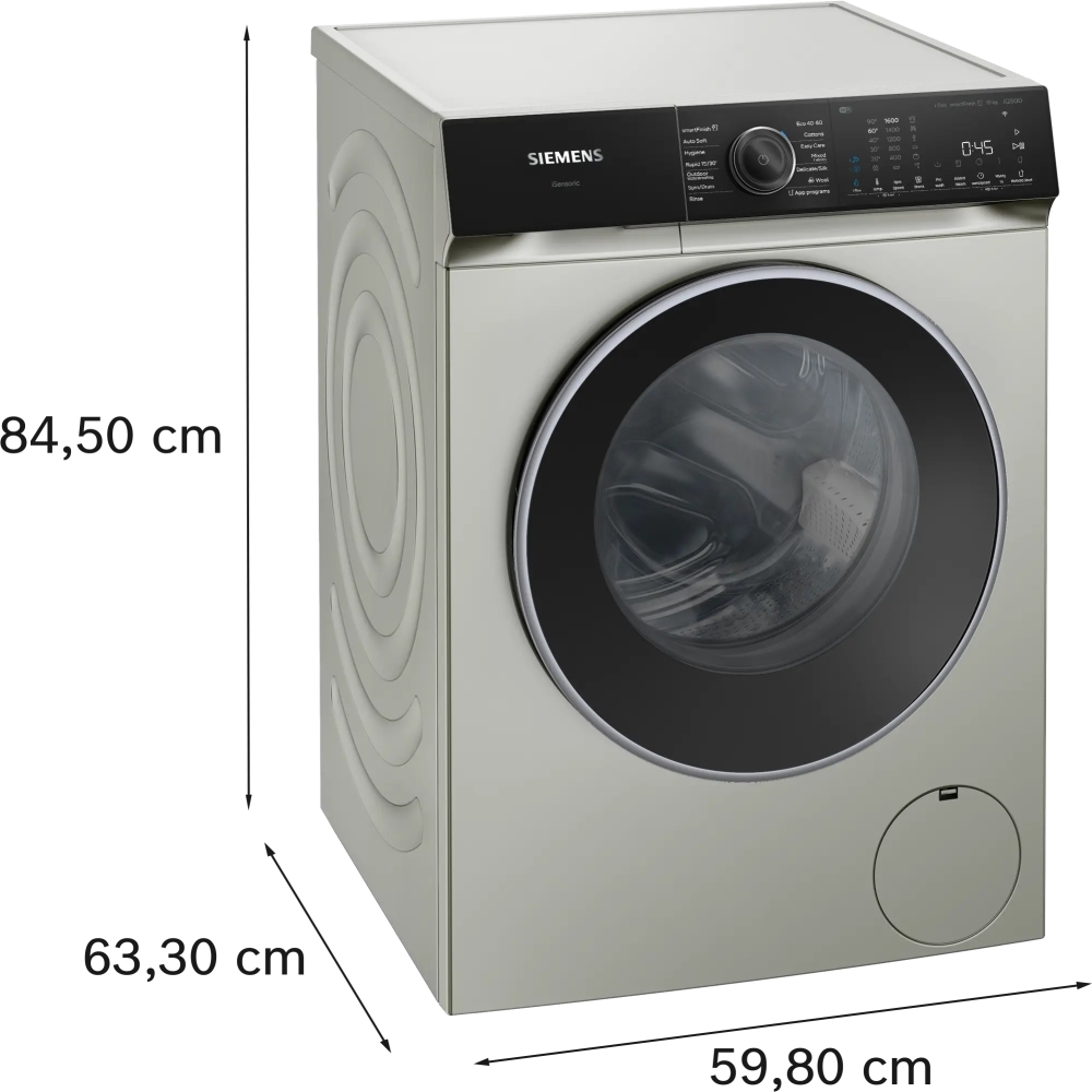 Siemens WG56H2AXGB Washing Machine, 10kg, 1600 Spin, Silver, A Rated
