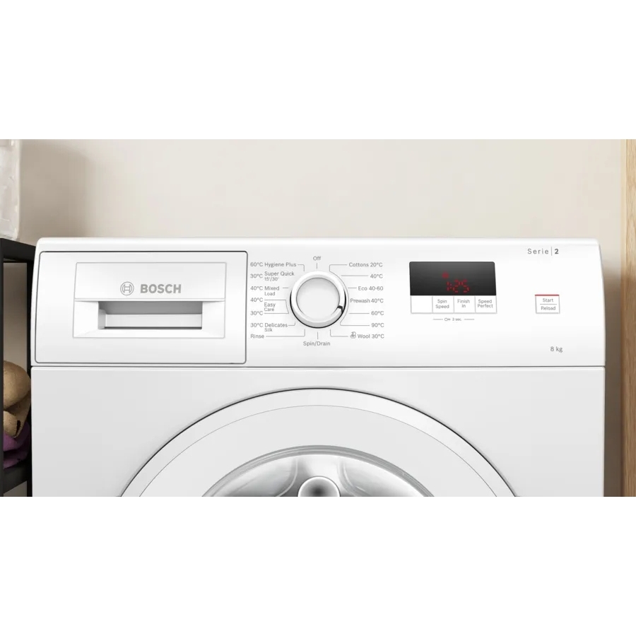 Bosch WGE03408GB Series 2 Washing Machine, 8kg, 1400 Spin, White, A Rated