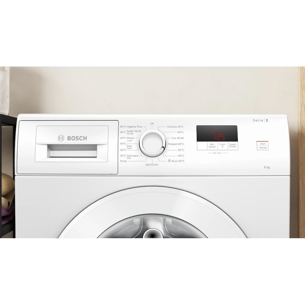 Bosch WGE03408GB Series 2 Washing Machine, 8kg, 1400 Spin, White, A Rated
