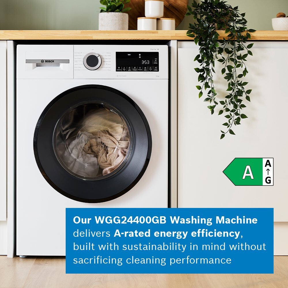 Bosch WGG24400GB Series 6 Washing Machine, 9kg, 1400 Spin, White, A Rated