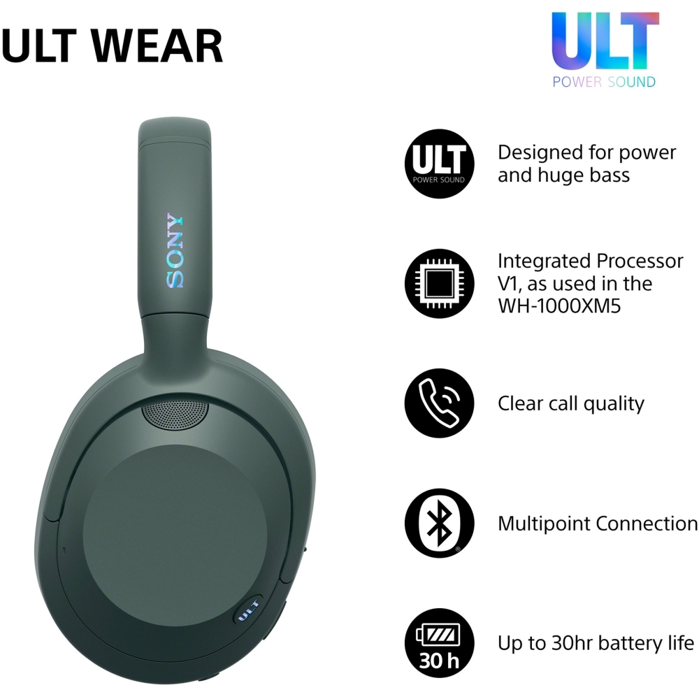 Sony WHULT900NH.CE7 Headphones, Green
