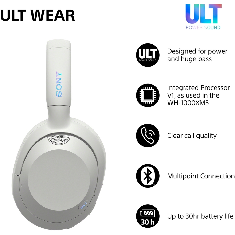 Sony WHULT900NW.CE7 Headphones, White
