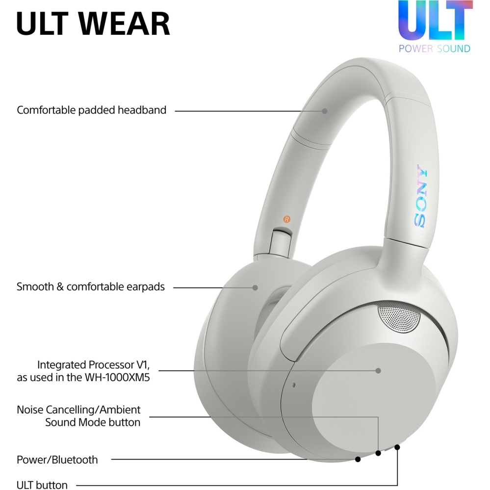 Sony WHULT900NW.CE7 Headphones, White